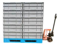 叉車、塑料托盤、塑料周轉箱的配合使用場景